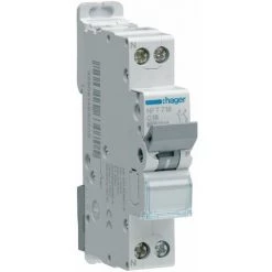 Hager NFT716 Disjoncteur 1P+N 16A Courbe C 1 Module - Gris