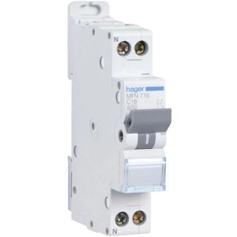 HAGER Disjoncteur 1PN 3kA C2A 1M 1 HAGER Disjoncteur 1PN 3kA C2A 1M