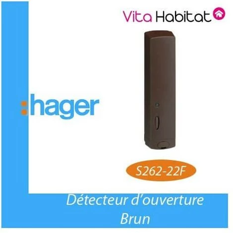 Détecteur D'ouverture Radio - S262-22F - Brun - Logisty Hager - Pile Lithium Fournie 2 Détecteur D'ouverture Radio - S262-22F - Brun - Logisty Hager - Pile Lithium Fournie – Image 2