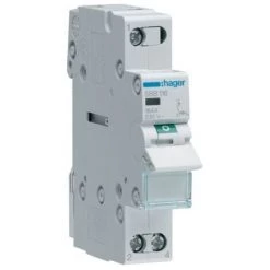 Hager SBB116 Interrupteur Modulaire 1P 16A à Voyant - Gris