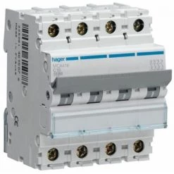 Hager MCA416 Disjoncteur 4P 16A Courbe C 6kA - Gris