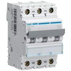 Hager MCA316 Disjoncteur 3P 16A Courbe C 6/10kA - Gris