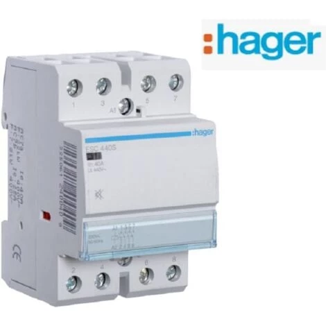 Contacteur Silencieux - 40A - 4F - 230 V Hager ESC440S 1 Contacteur Silencieux - 40A - 4F - 230 V Hager ESC440S