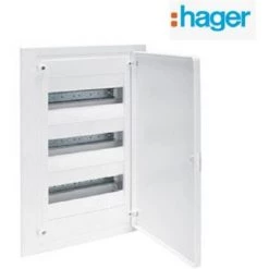 Coffret électrique Encastré 36 Modules 3 Rangées + Porte Pleine Couleur Blanc Hager VF312