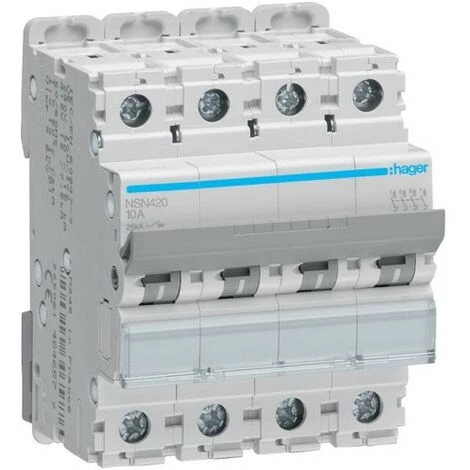 Disj.4P 25kA D-20A 4m - DISJONCTEURS MULTI. HAGER NSN420 2 Disj.4P 25kA D-20A 4m - DISJONCTEURS MULTI. HAGER NSN420 – Image 2
