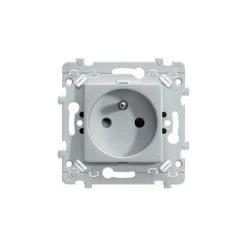 Prise De Courant 2P+T - 2 Modules - Essensya - Titane - WE100T - Hager