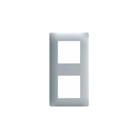 Plaque De Finition 2 Postes - Essensya - Titane - WE492 - Hager 1 Plaque De Finition 2 Postes - Essensya - Titane - WE492 - Hager