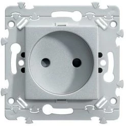 Ess. Prise 2P 16A à Vis Titane HAGER WE102T