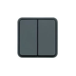 HAGER Cubyko Double Va Et Vient Lumineux Saillie Gris